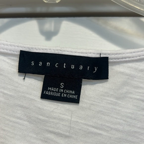 Sanctuary White Button-Down Tie Front Top size small. - Picture 4 of 6